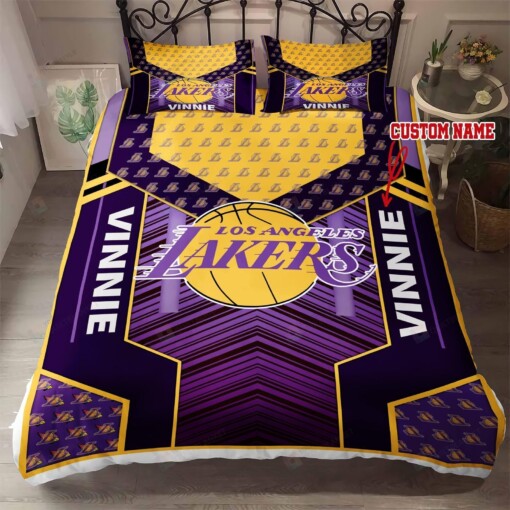Custom Name Los Angeles Lakers Bedding Set