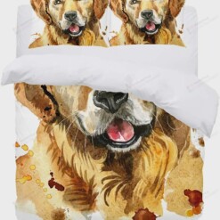 Golden Retriever Dog Bedding Set Bed Sheets Spread Comforter Duvet Cover Bedding Sets