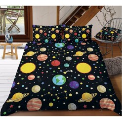 Planets Bedding Set Cotton Bed Sheets Spread Comforter Duvet Cover Bedding Sets