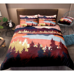 Mountain Landscape Painting  Bedding Set Bed Sheets Spread Comforter Duvet Cover Bedding Sets