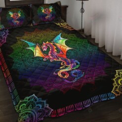 Lovely Colorful Dragon Quilt Bedding Set