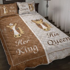 Horse King And Queen Qquilt Bedding Set