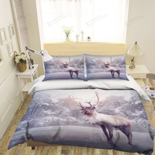 Deer In The Winter Bed Sheets Duvet Cover Bedding Sets