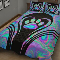 Dog Heart Hologram Quilt Bed Sheets Spread Quilt Bedding Sets