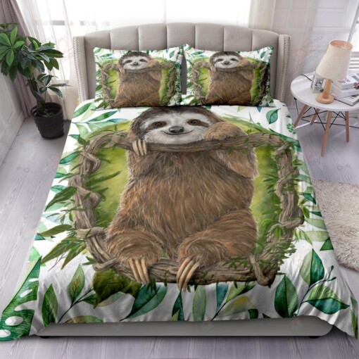 Sloth Bedding Set Bed Sheets Spread Comforter Duvet Cover Bedding Sets