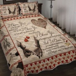 Couple I Choose You Quilt Bedding Set