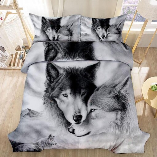Wolf Couple Duvet Cover Bedding Set