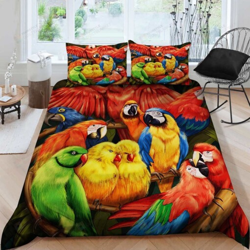 Parrot Cotton Bed Sheets Spread Comforter Duvet Cover Bedding Sets