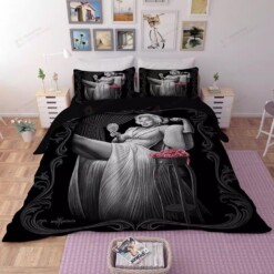 Marilyn Monroe Roses Portrait Duvet Cover Bedding Set