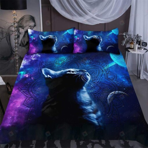 Cat Mandala Bedding Custom Name Duvet Cover Bedding Set