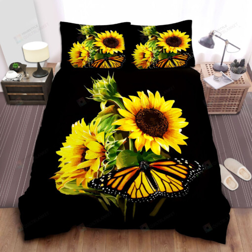 Sunflower And Butterfly Bedding Sets (Duvet Cover & Pillowcases)