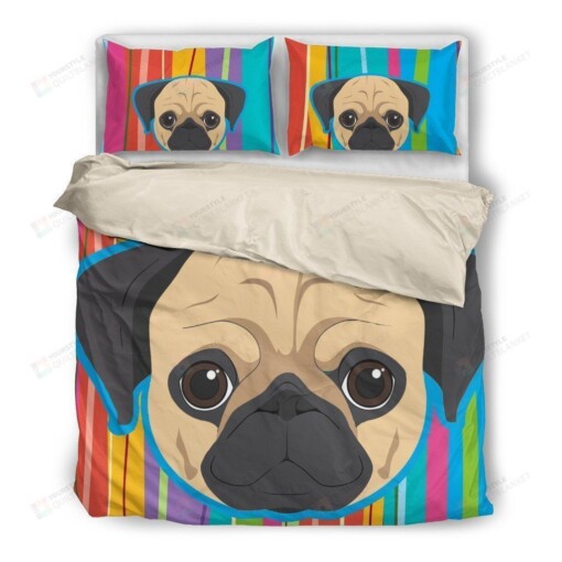 Pug Cotton Bed Sheets Spread Comforter Duvet Cover Bedding Sets