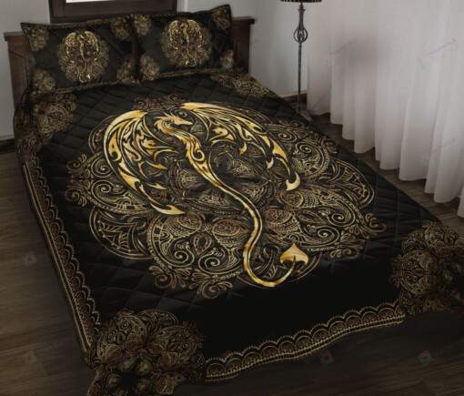 Dragon Mandala Quilt Bedding Set