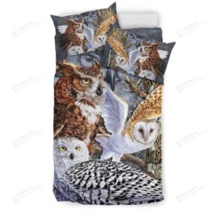 Owl Family Bed Sheets Spread Duvet Cover Bedding Set