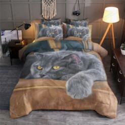 Cat Cotton Bed Sheets Spread Comforter Duvet Cover Bedding Sets