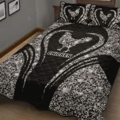 Chicken Heart Silver Quilt Bed Sheets Spread Quilt Bedding Sets