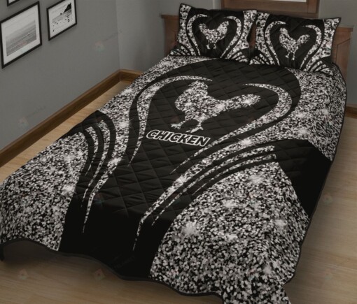 Chicken Heart Silver Quilt Bed Sheets Spread Quilt Bedding Sets