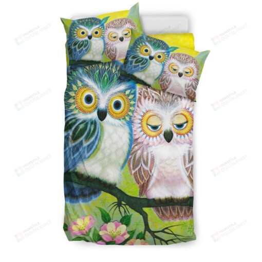 Owl Couple Bedding Set Cotton Bed Sheets Spread Comforter Duvet Cover Bedding Sets