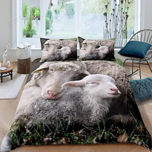 Sheep Family Bedding Set Bed Sheets Spread Comforter Duvet Cover Bedding Sets