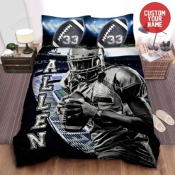 Custom Football Player Duvet Cover Bedding Set With Your Name