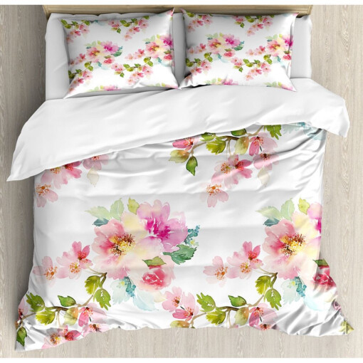 Flower Pattern Bedding Set Cotton Bed Sheets Spread Comforter Duvet Cover Bedding Sets