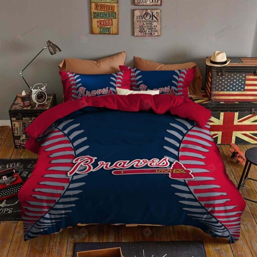 Atlanta Braves Bedding Set Sleepy (Duvet Cover & Pillow Cases)