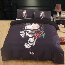 Rose Skull Duvet Cover Bedding Cover