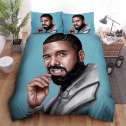 Drake Portrait Painting Bed Sheets Spread Duvet Cover Bedding Sets