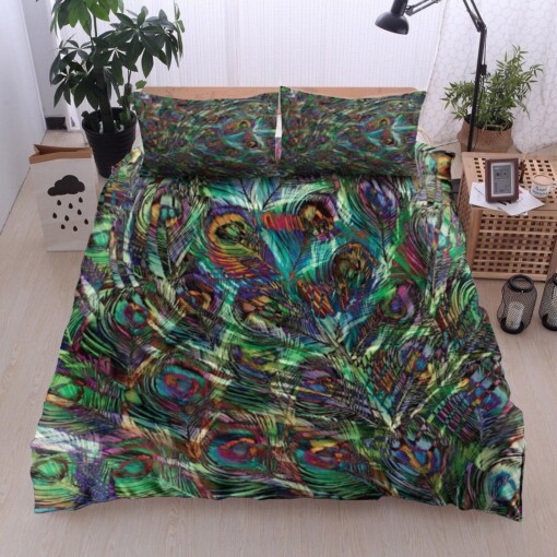 Peacock Cotton Bed Sheets Spread Comforter Duvet Cover Bedding Sets