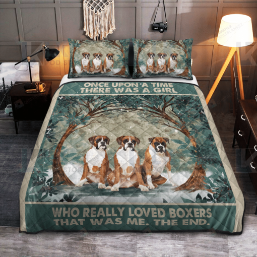 Boxer Story Quilt Bedding Set