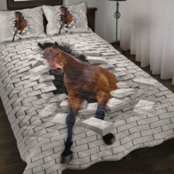 Horse Broken Brick Quilt Bedding Set