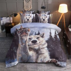 Dog Cotton Bed Sheets Spread Comforter Duvet Cover Bedding Sets