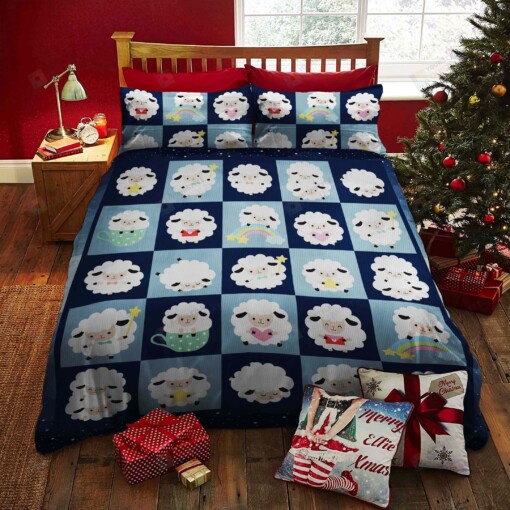 Sheep Cotton Bed Sheets Spread Comforter Duvet Cover Bedding Sets