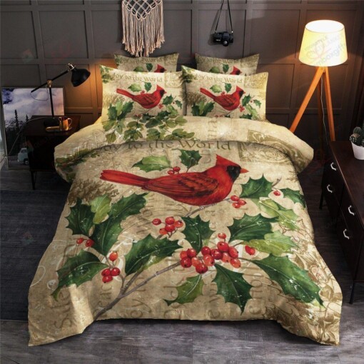 Cardinal Christmas Bed Sheets Spread Comforter Duvet Cover Bedding Sets