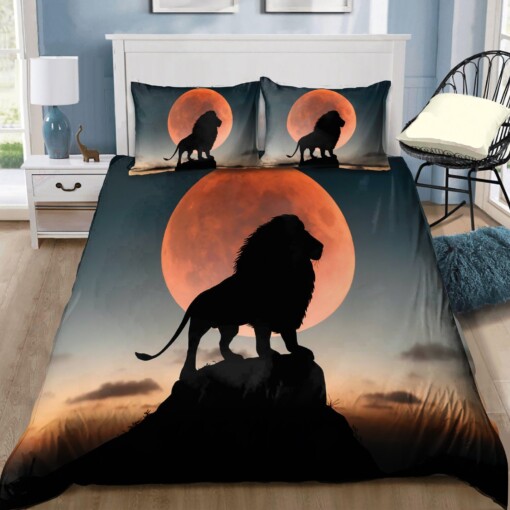 Lion In Sunset Bedding Set Bed Sheets Spread Comforter Duvet Cover Bedding Sets