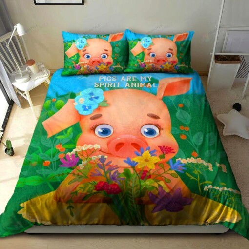 Pig Cotton Bed Sheets Spread Comforter Duvet Cover Bedding Sets