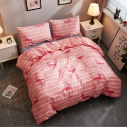 Flamingo Cotton Bed Sheets Spread Comforter Duvet Cover Bedding Sets