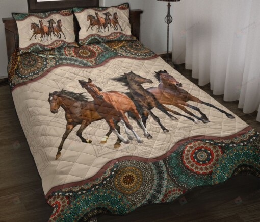 Horse Mandala Quilt Bedding Set