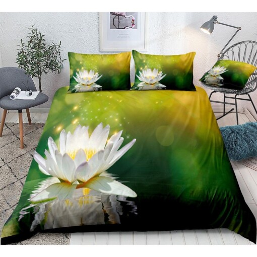 Water Lily Bedding Set Bed Sheets Spread Comforter Duvet Cover Bedding Sets