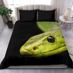 Green Snake Black Bed Sheet Duvet Cover Bedding Sets