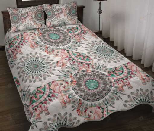 Elephant Mandala  Quilt Bedding Set