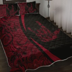 Love Sign Language Mandala Style Red Ver Quilt Bedding Set