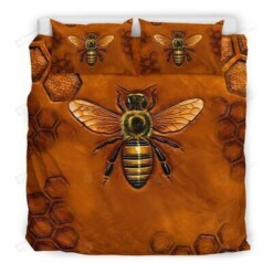 Bee Cotton Bed Sheets Spread Comforter Duvet Cover Bedding Sets