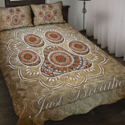 Dog Just Breathe Mandala Quilt Bedding Set