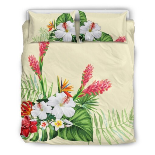 Hibiscus Bedding Set Bed Sheets Spread Comforter Duvet Cover Bedding Sets