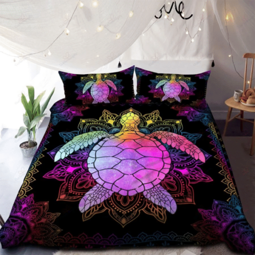 Colorful Turtle Mandala In Hawaiian Dream Bedding Set Cotton Bed Sheets Spread Comforter Duvet Cover Bedding Sets