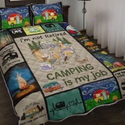 Camping Is My Job Quilt Bedding Set Bed Sheets Spread Comforter Duvet Cover Bedding Sets