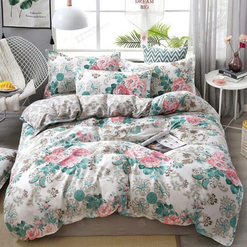 Flower Cotton Bed Sheets Spread Comforter Duvet Cover Bedding Sets