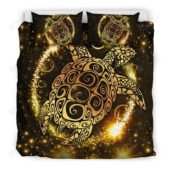 Turtle Golden Hawaiian Bed Sheets Spread Duvet Cover Bedding Sets