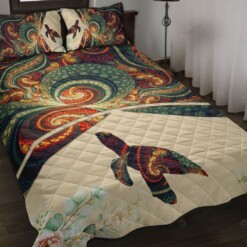 Turtle Abstract Style Quilt Bedding Set